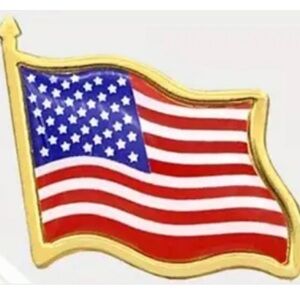 3/$25 American Flag Pin Gold Tone Patriotic Red White & Blue Military Veteran